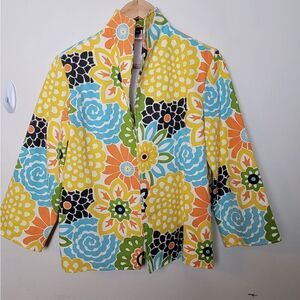 Vintage Painted Pony Vibrant Floral Jacket XS